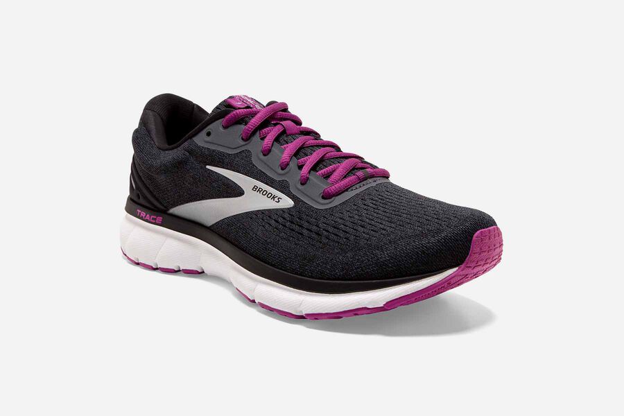 Trace Road Brooks Running Shoes NZ Womens - Black/Purple - ASDWIB-061